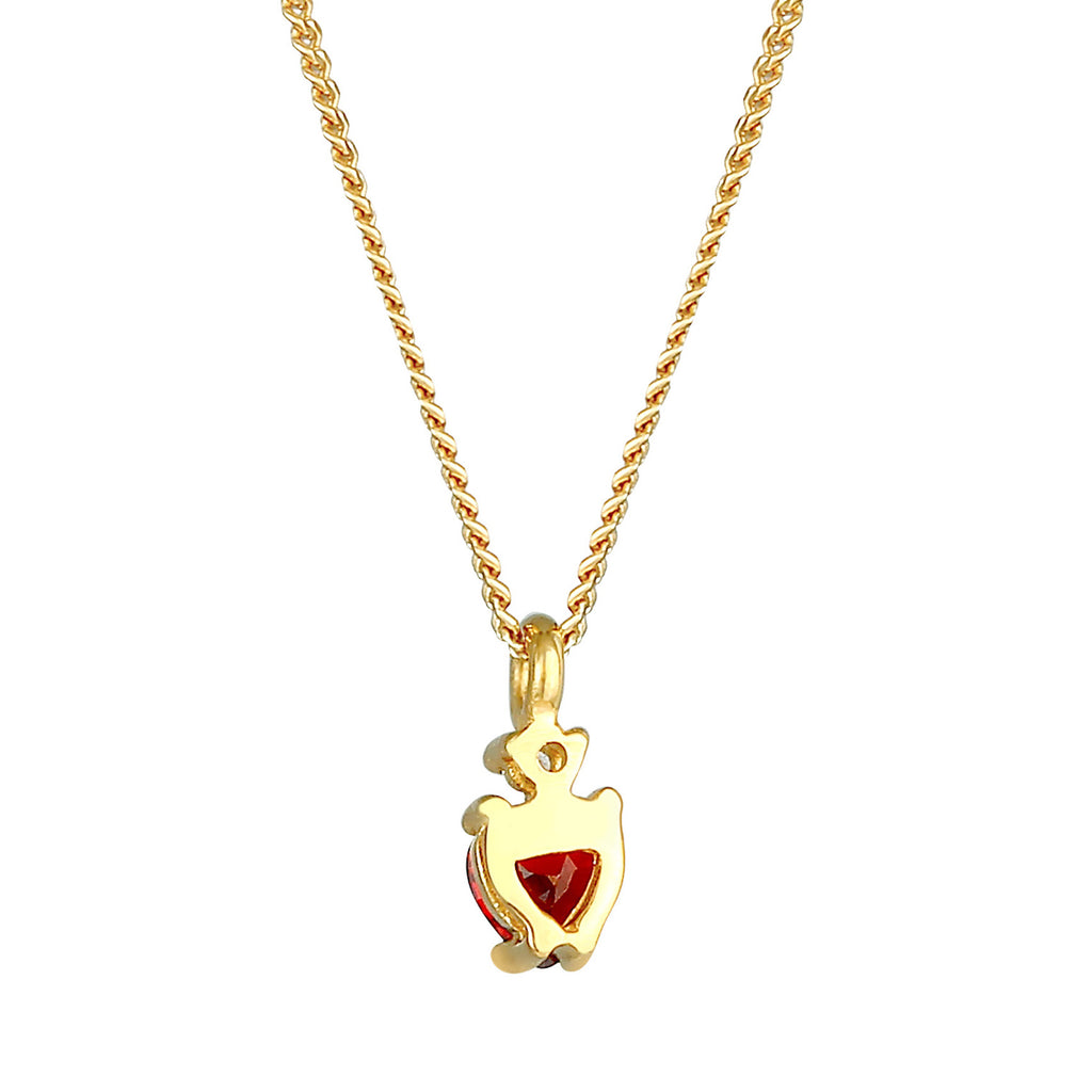 Rot - Elli | Halskette Herz | Zirkonia (Rot) | 925 Sterling Silber vergoldet