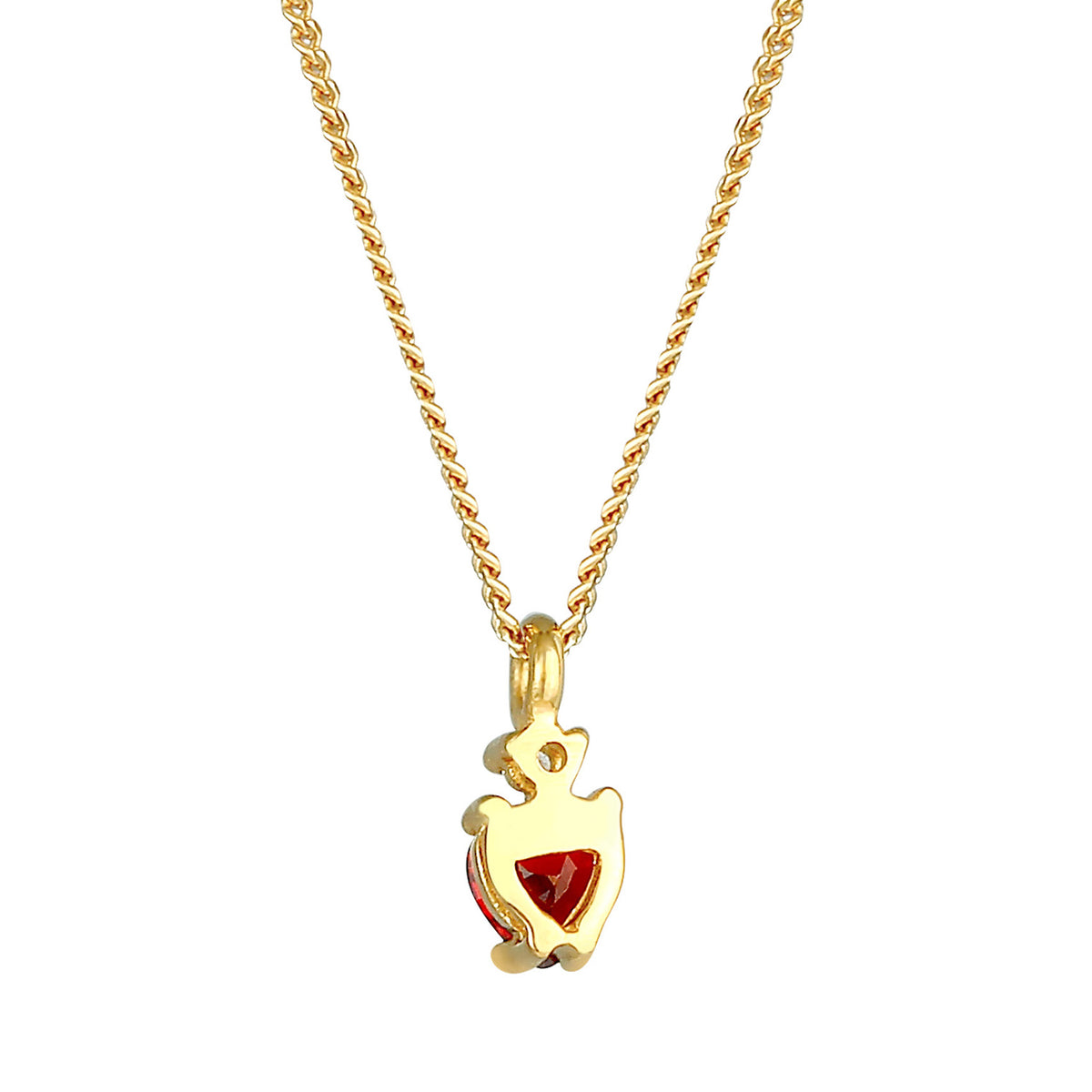 Rot - Elli | Halskette Herz | Zirkonia (Rot) | 925 Sterling Silber vergoldet