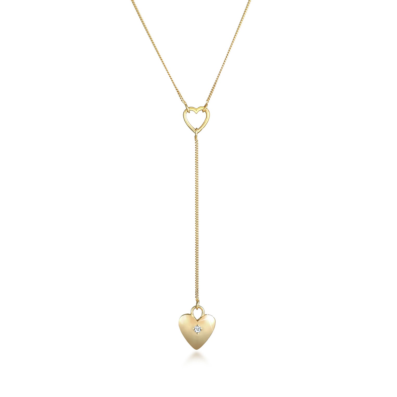 Gold - Elli DIAMONDS | Halskette | Diamant ( Weiß, 0,03 ct ) | 925 Sterling Silber vergoldet