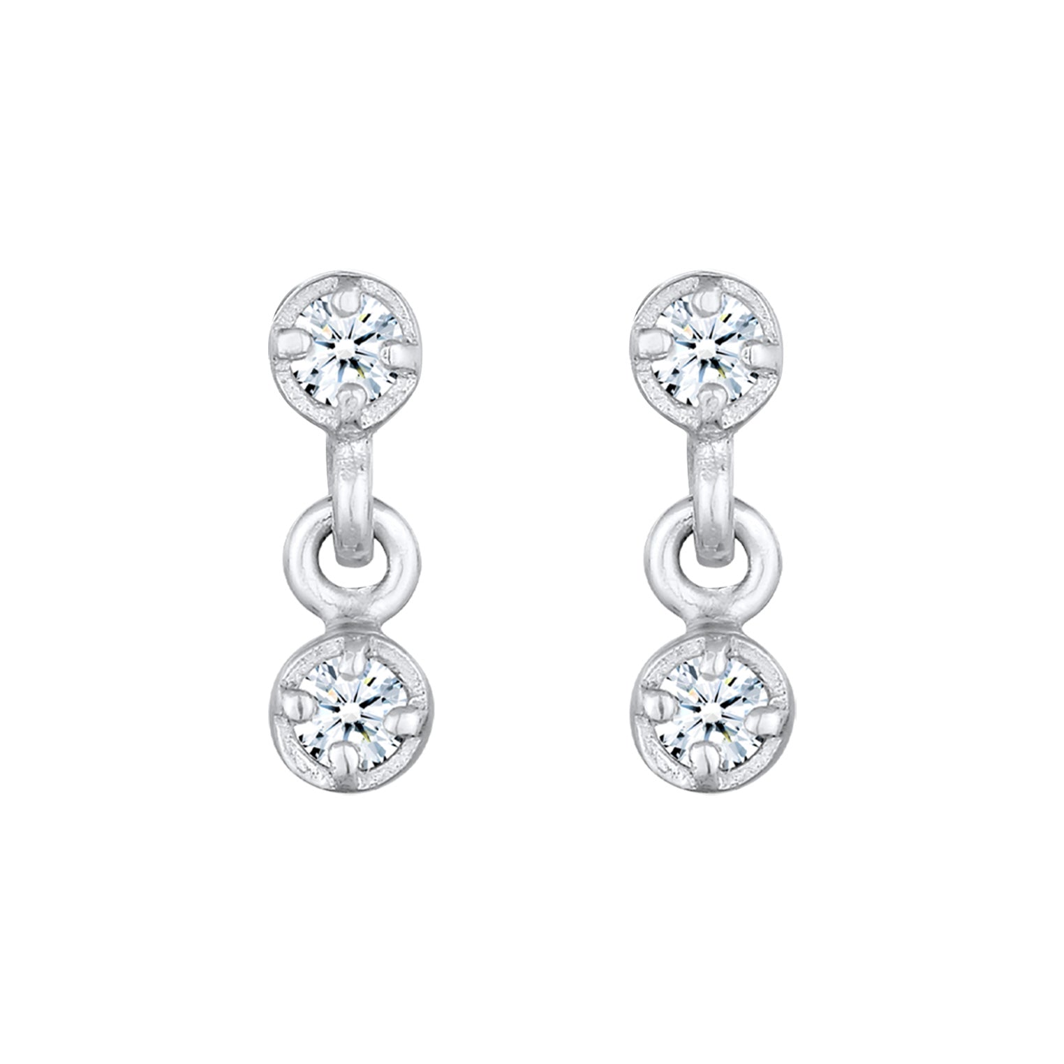Silber - Elli DIAMONDS | Ohrstecker | Diamant ( Weiß, 0,12 ct ) | 925er Sterling Silber