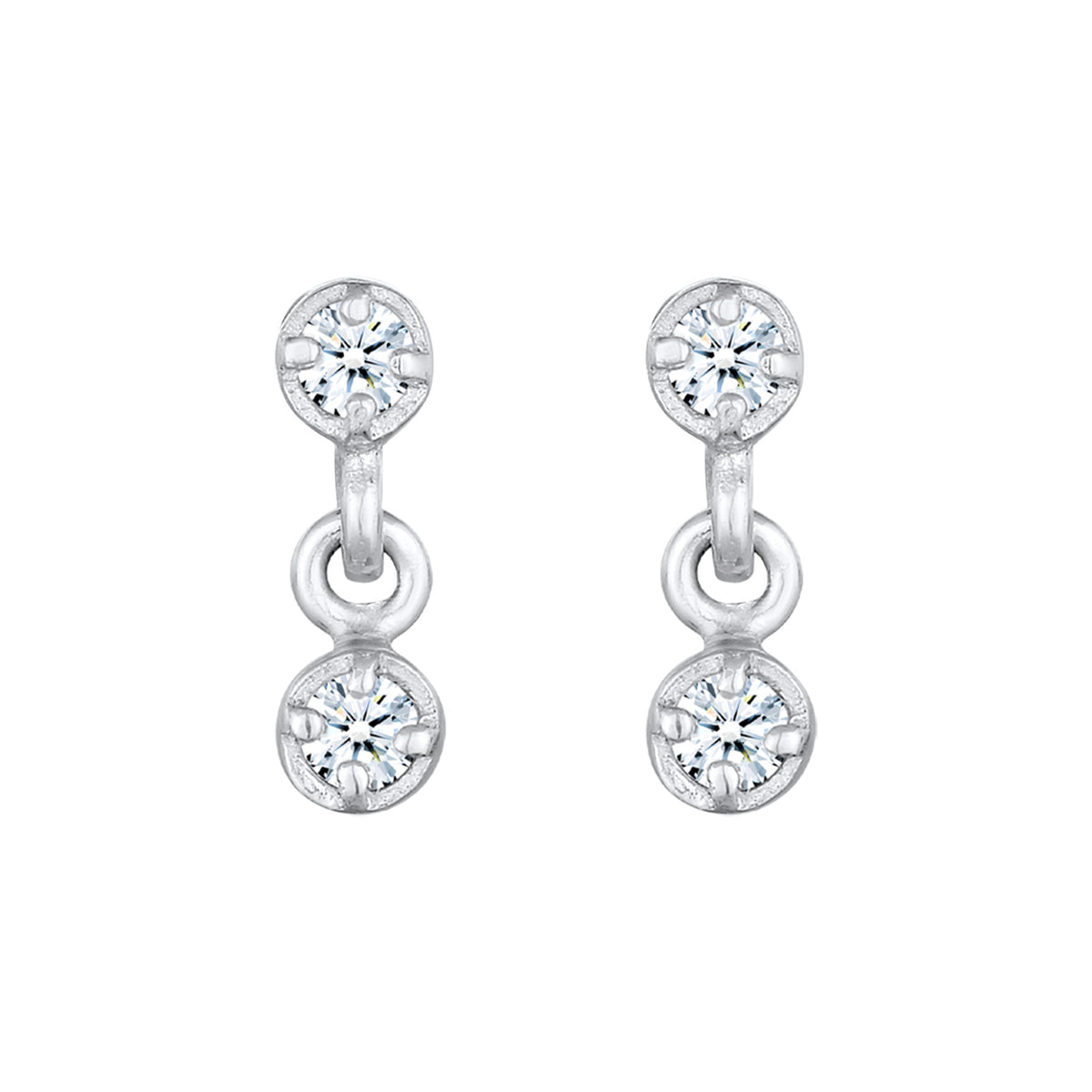 Silber - Elli DIAMONDS | Ohrstecker | Diamant ( Weiß, 0,12 ct ) | 925er Sterling Silber