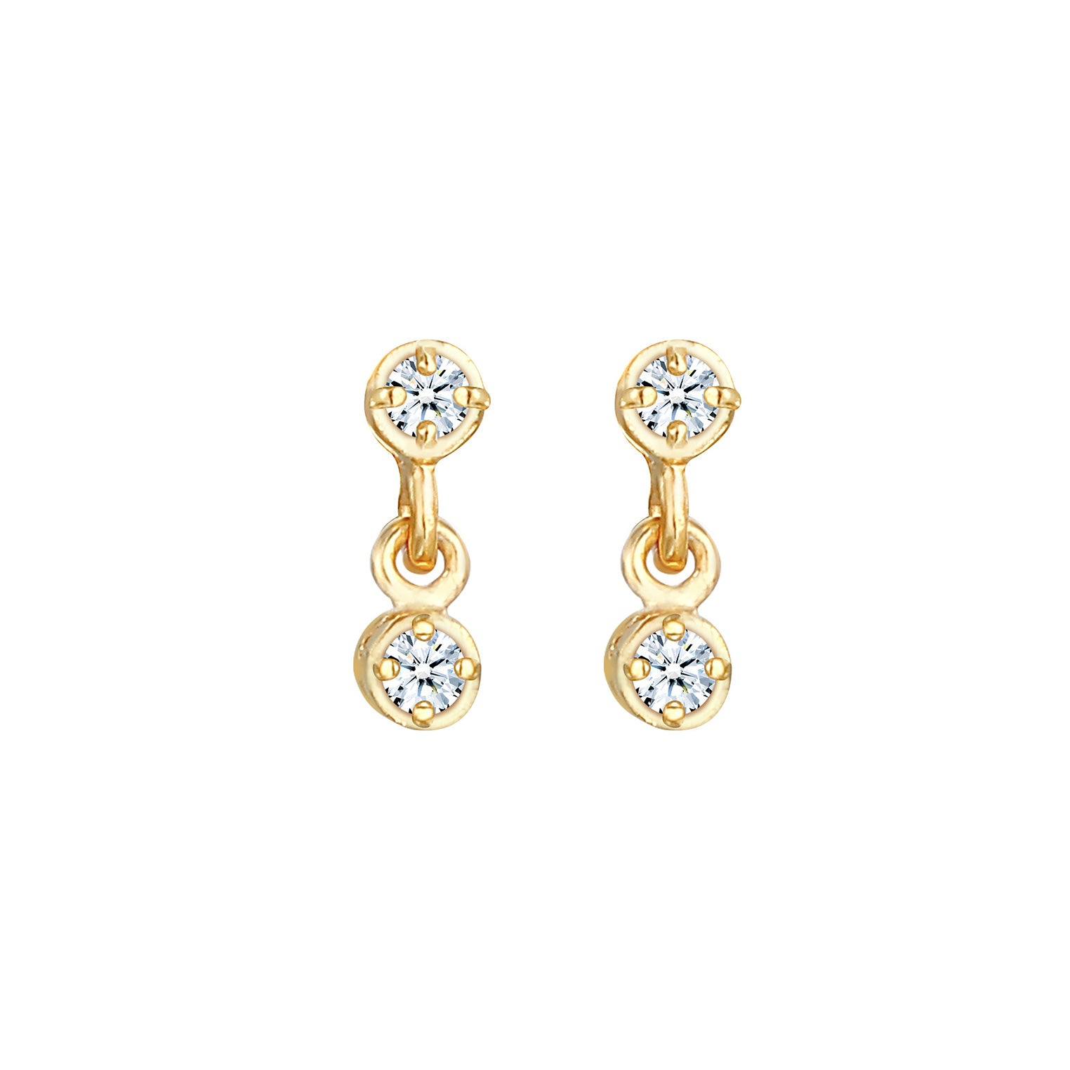 Gold - Elli DIAMONDS | Ohrstecker | Diamant ( Weiß, 0,12 ct ) | 925 Sterling Silber vergoldet