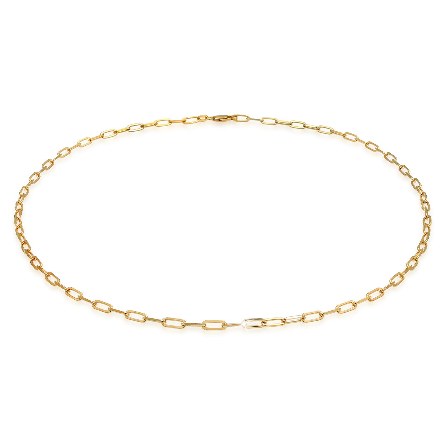 Gold - Elli | Glieder-Halskette | 925 Sterling Silber vergoldet