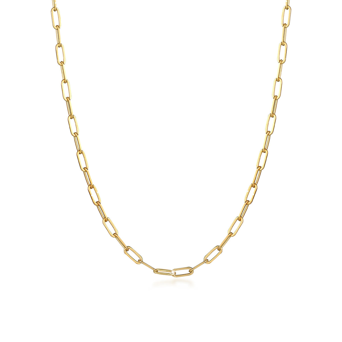 Gold - Elli | Glieder-Halskette Basic | 925 Sterling Silber vergoldet