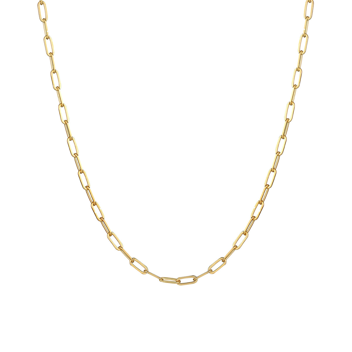 Gold - Elli | Glieder-Halskette Basic | 925 Sterling Silber vergoldet
