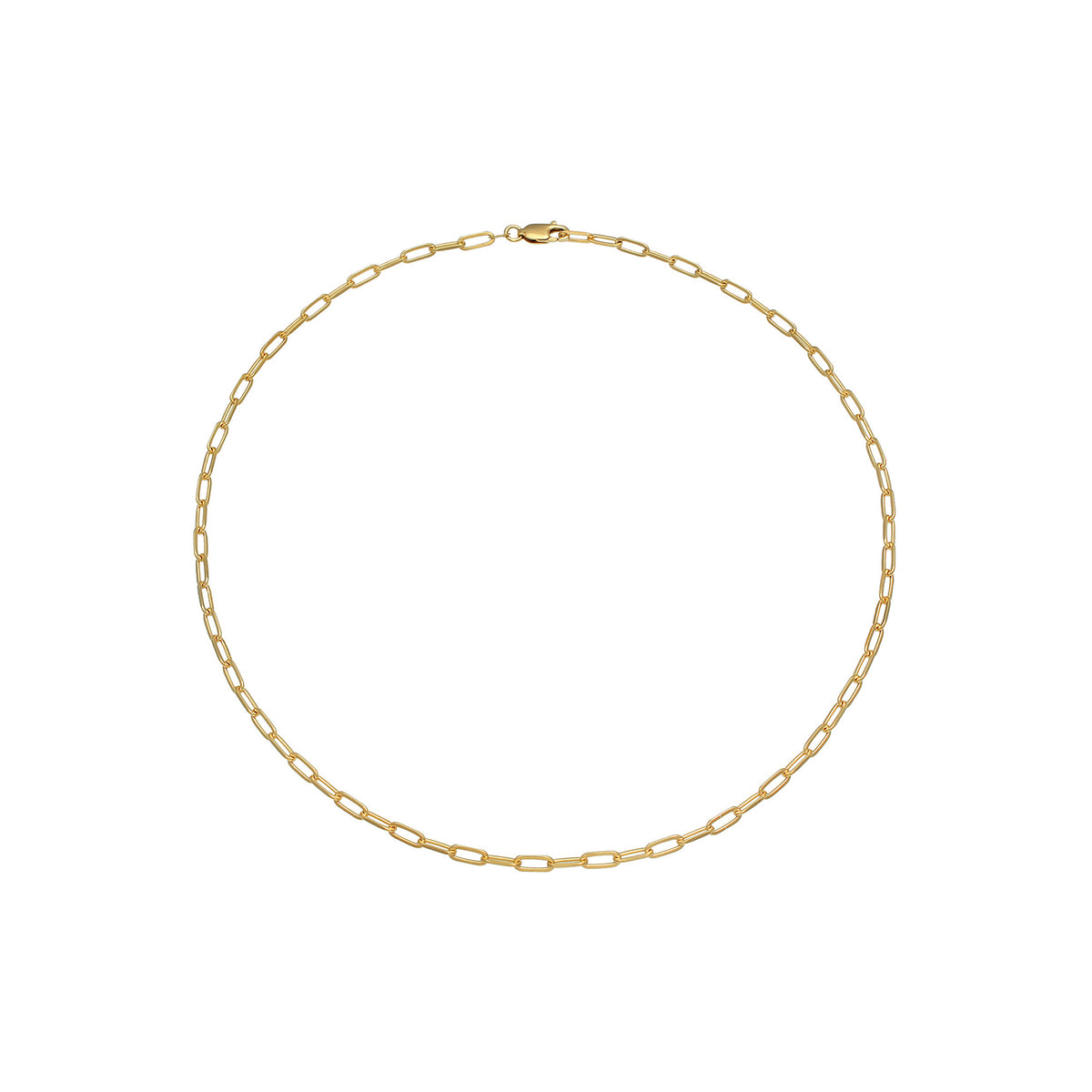Gold - Elli | Glieder-Halskette Basic | 925 Sterling Silber vergoldet