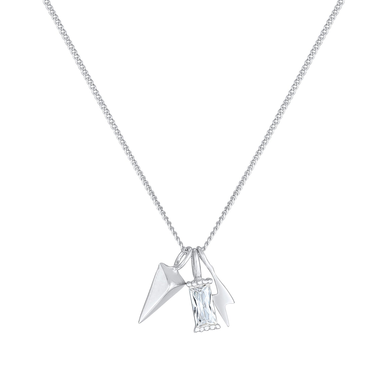 Silber - Elli | Halskette Blitz | Zirkonia ( Weiß ) | 925er Sterling Silber