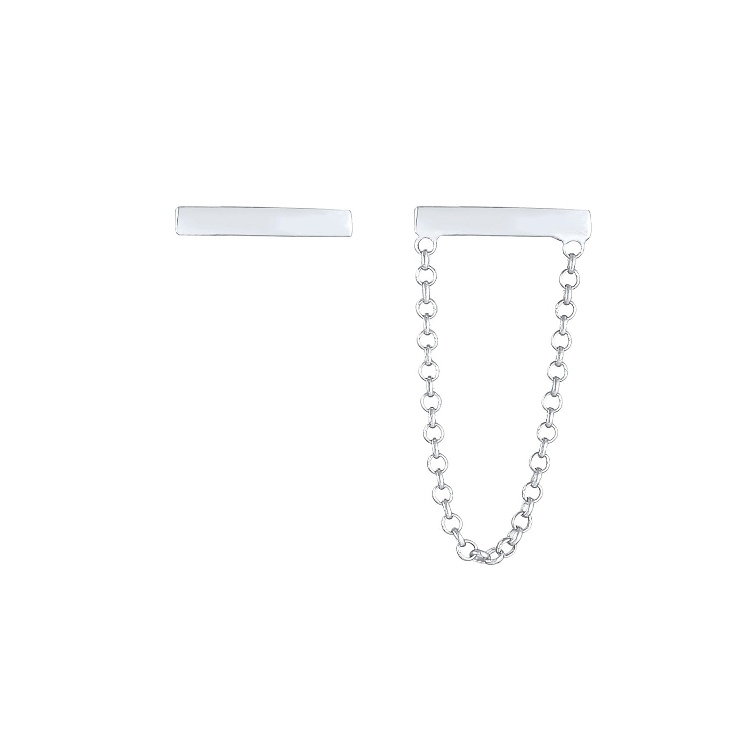 Silber - Elli | Ohrstecker Ear Chain | 925er Sterling Silber