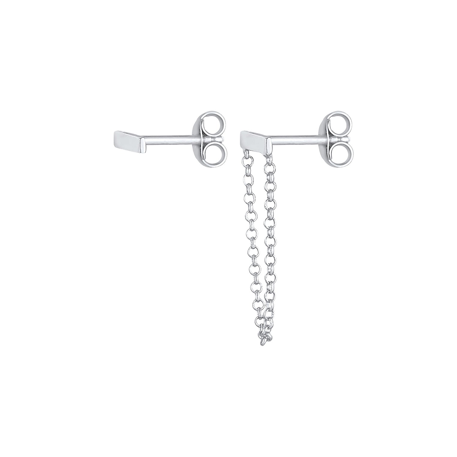 Silber - Elli | Ohrstecker Ear Chain | 925er Sterling Silber