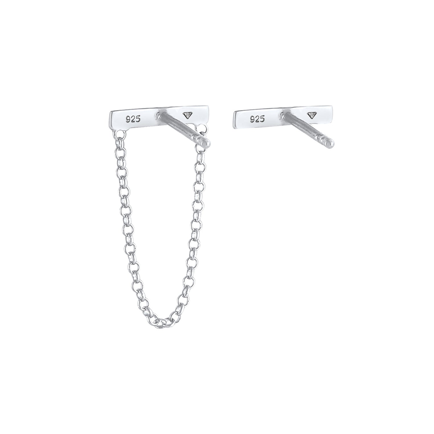 Silber - Elli | Ohrstecker Ear Chain | 925er Sterling Silber