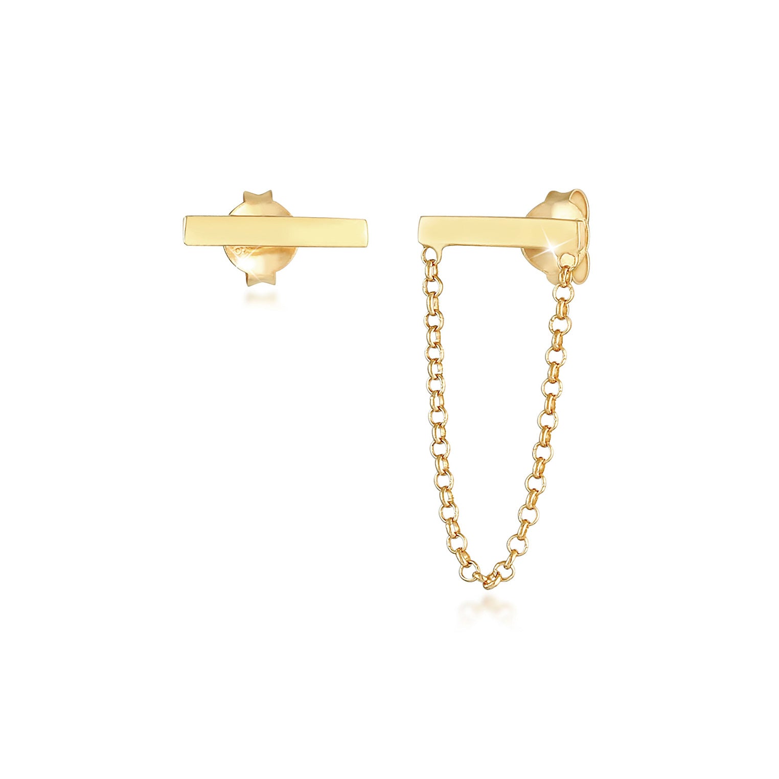 Gold - Elli | Ohrstecker Ear Chain | 925 Sterling Silber vergoldet