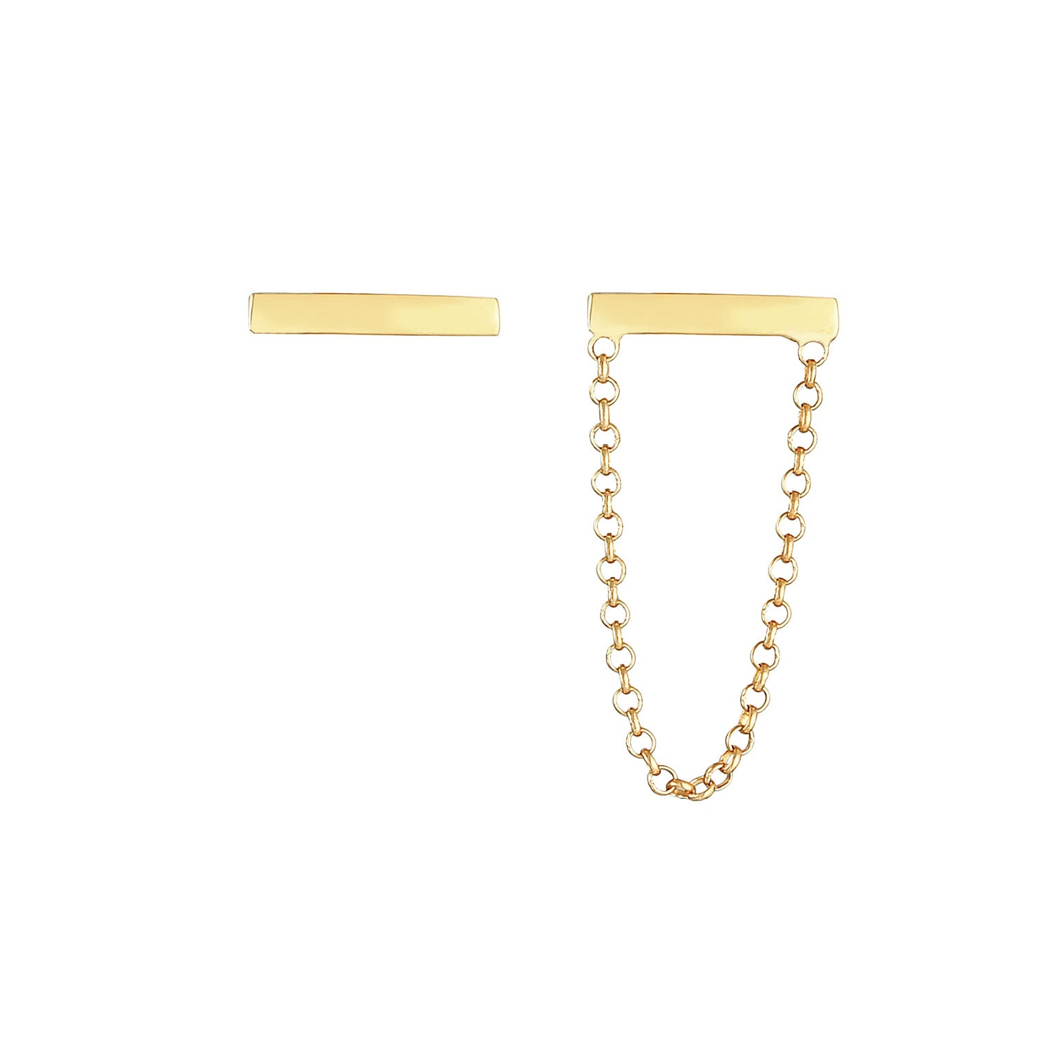 Gold - Elli | Ohrstecker Ear Chain | 925 Sterling Silber vergoldet