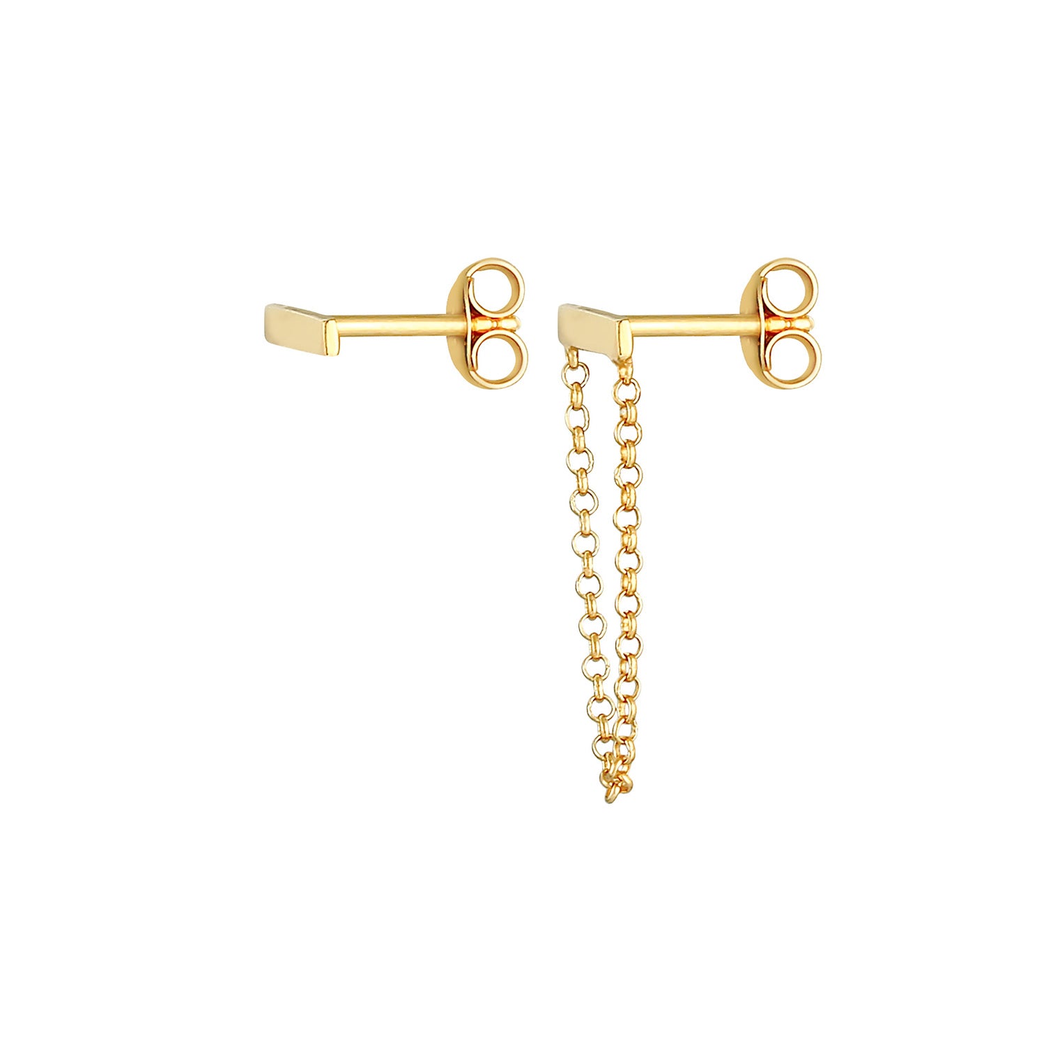 Gold - Elli | Ohrstecker Ear Chain | 925 Sterling Silber vergoldet