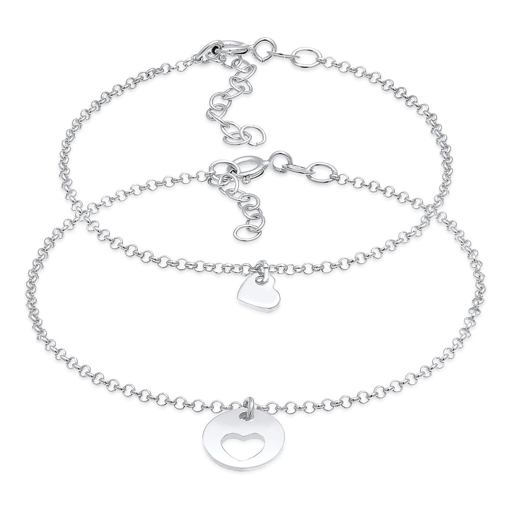 Silber - Elli | Mutter-Kind-Armbandset | 925er Sterling Silber