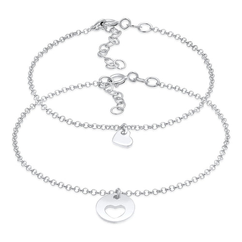 Silber - Elli | Mutter-Kind-Armbandset | 925er Sterling Silber