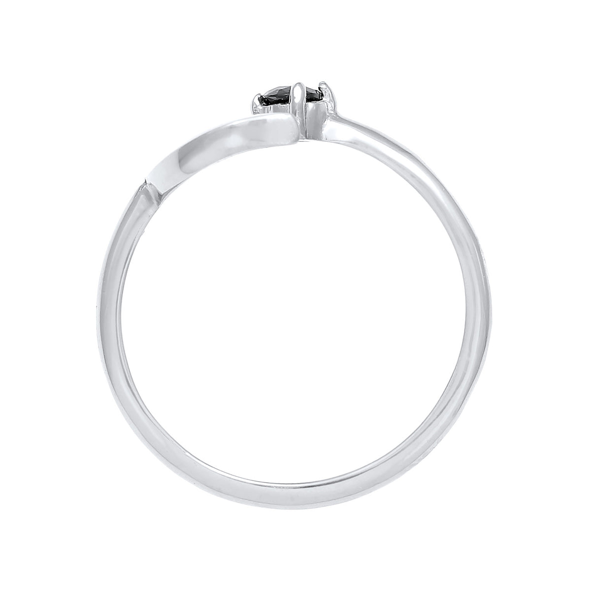 Silber - Elli | Ring Astro | Zirkonia ( Schwarz ) | 925er Sterling Silber