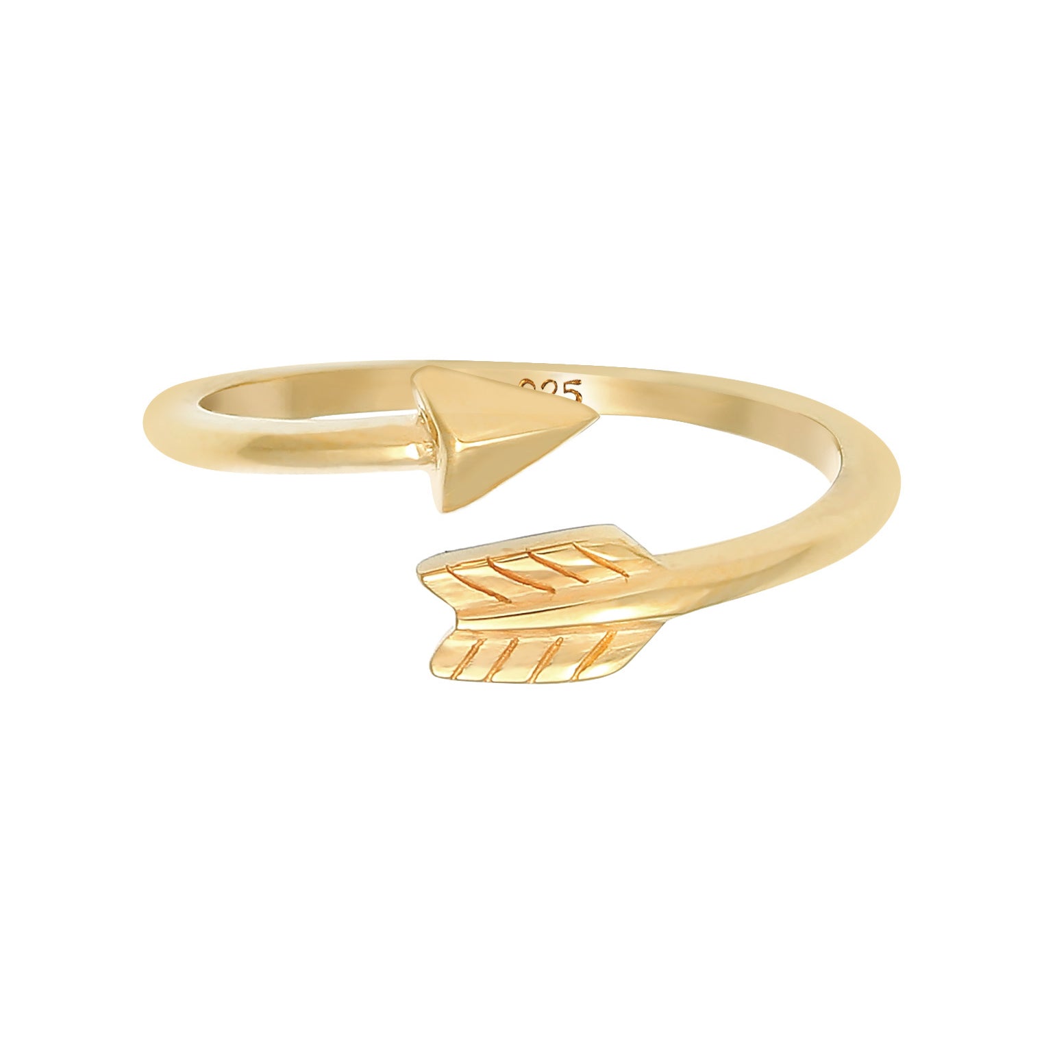 Gold - Elli | Ring Pfeil | 925 Sterling Silber vergoldet