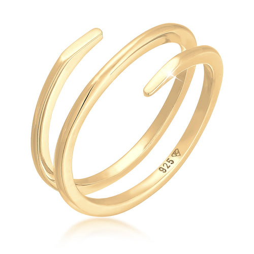 Gold - Elli | Ring Geo | 925 Sterling Silber vergoldet