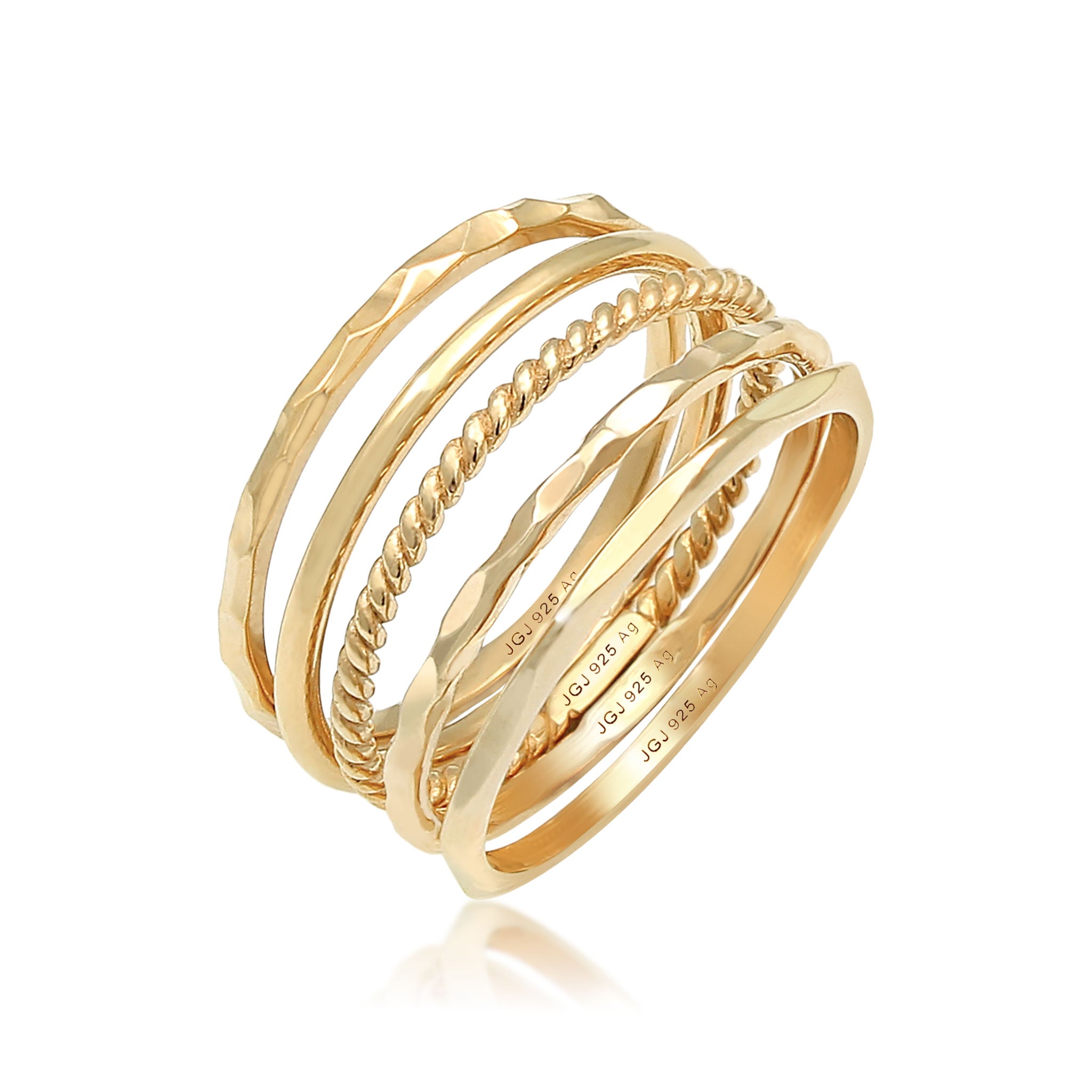 Gold - Elli | Bandring | 925 Sterling Silber vergoldet