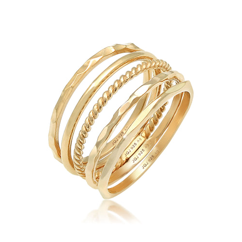 Gold - Elli | Bandring | 925 Sterling Silber vergoldet