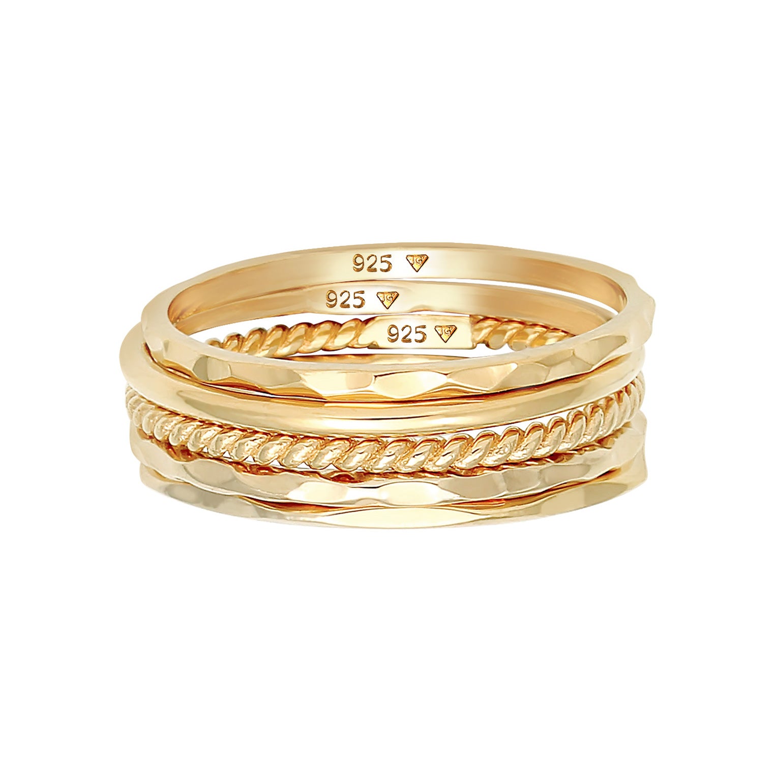 Gold - Elli | Bandring | 925 Sterling Silber vergoldet