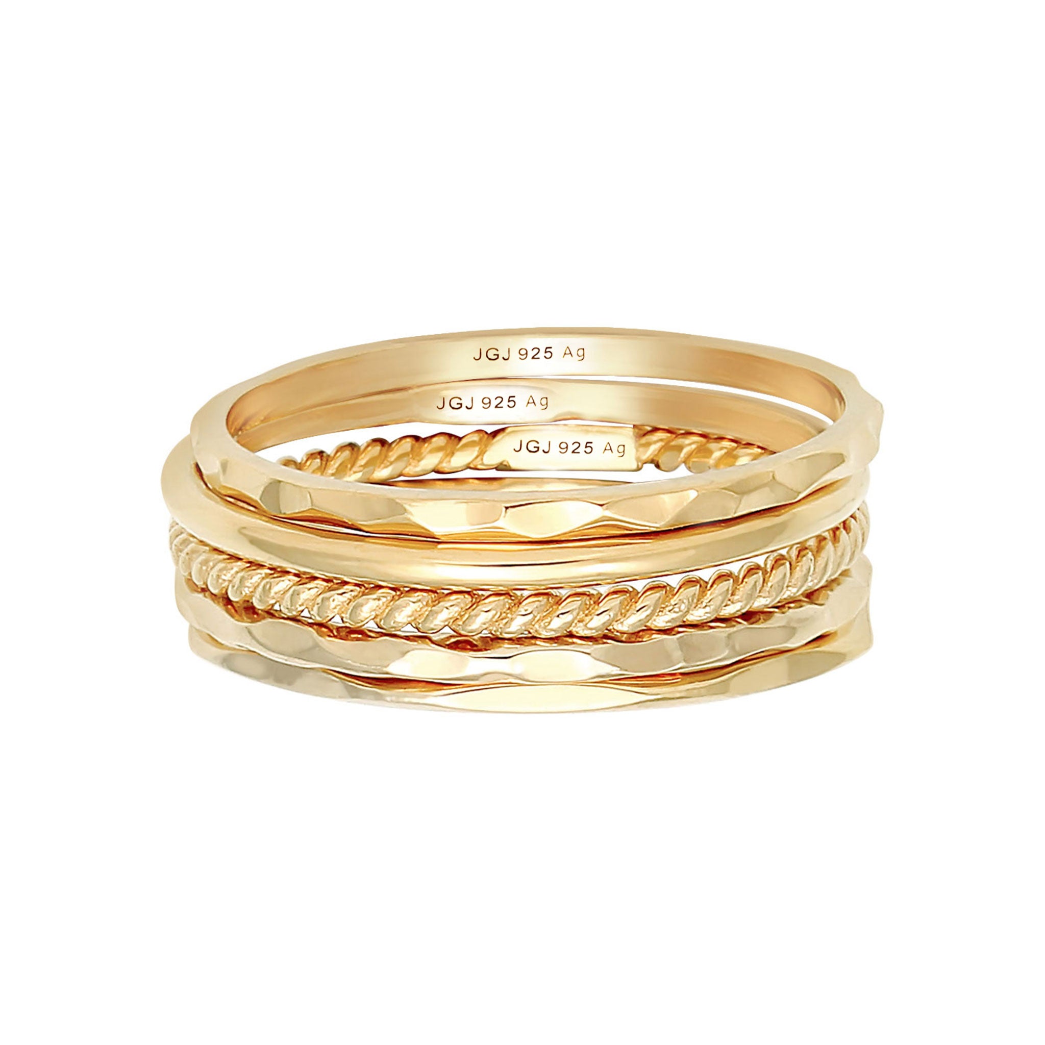 Gold - Elli | Bandring | 925 Sterling Silber vergoldet