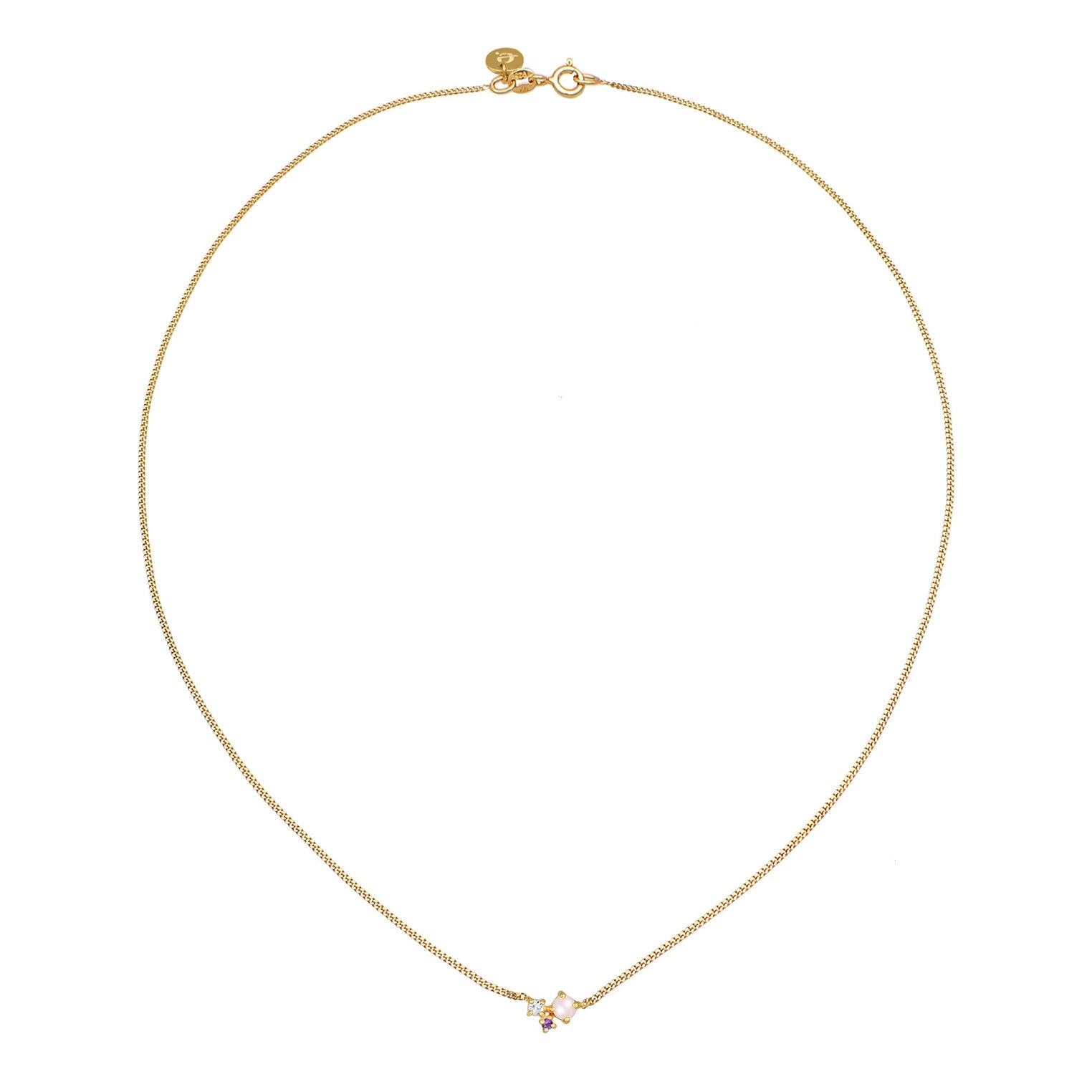 Gold - Elli PREMIUM | Halskette | Topas ( Weiß ) | 925 Sterling Silber vergoldet