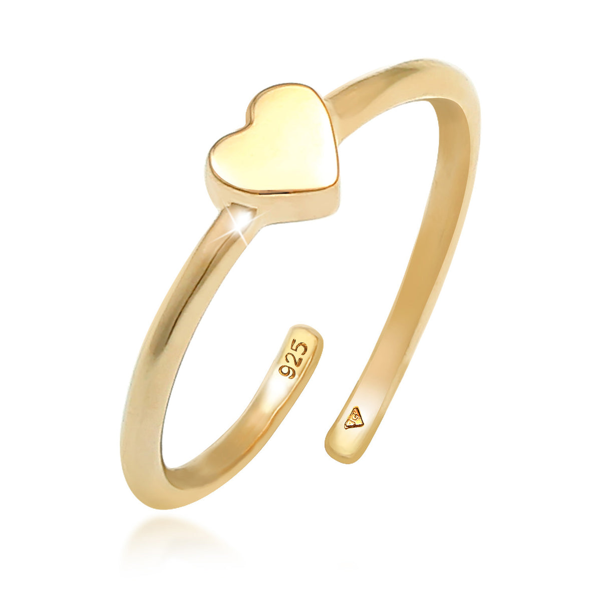 Gold - Elli | Ring Herz | 925 Sterling Silber vergoldet