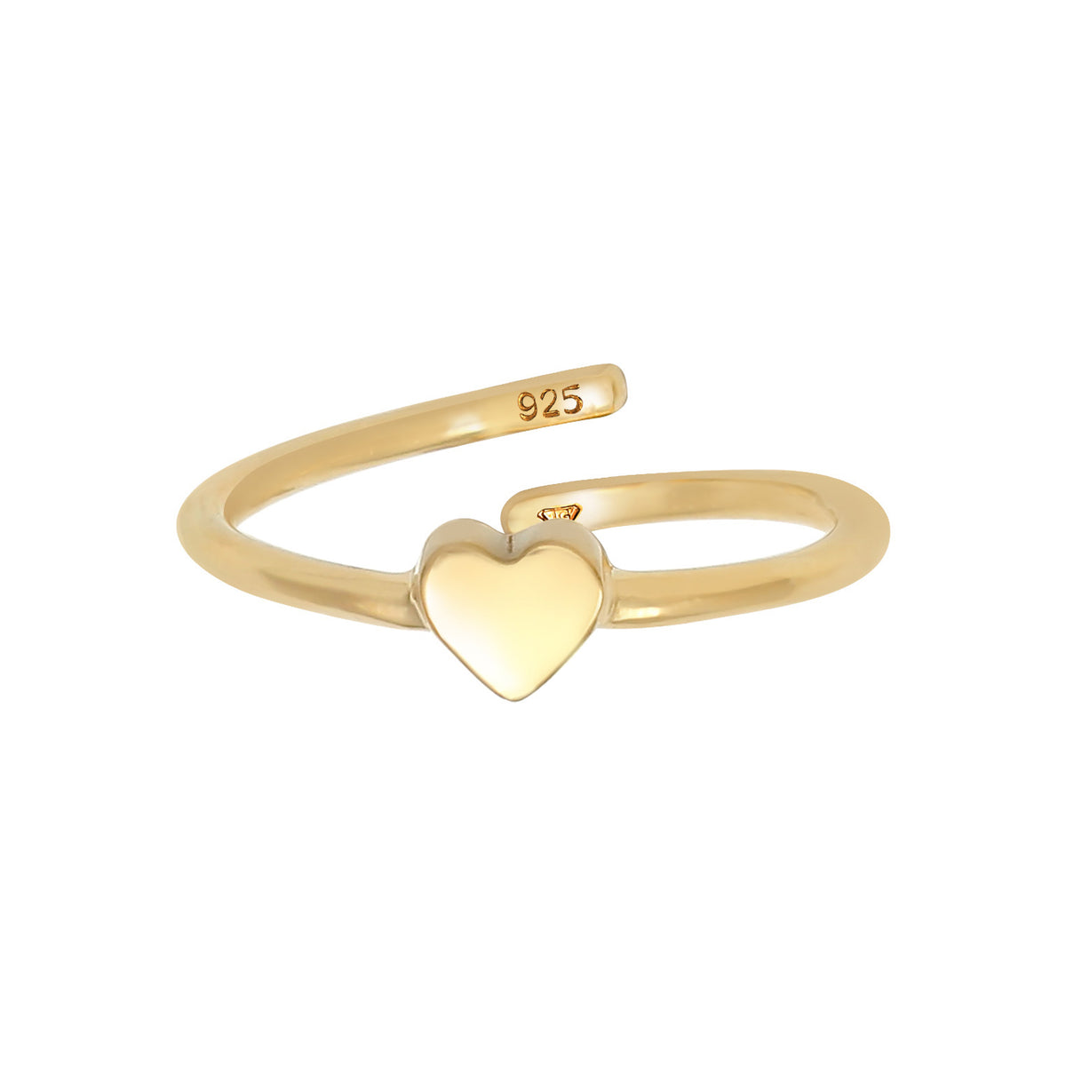 Gold - Elli | Ring Herz | 925 Sterling Silber vergoldet