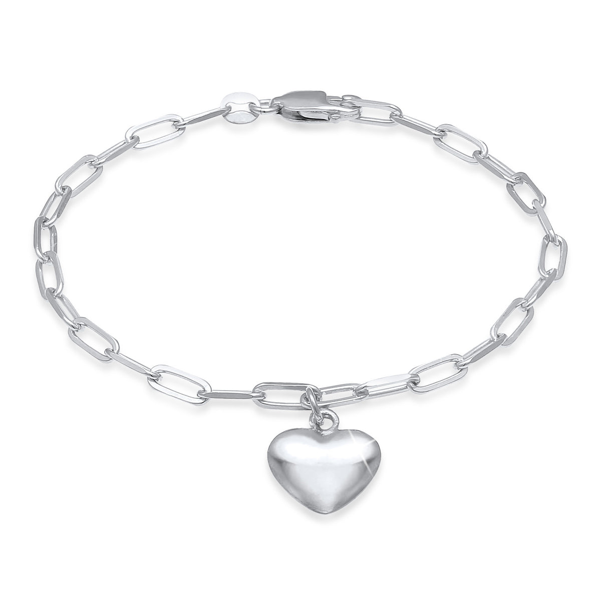 Silber - Elli | Glieder-Armband Herz | 925er Sterling Silber