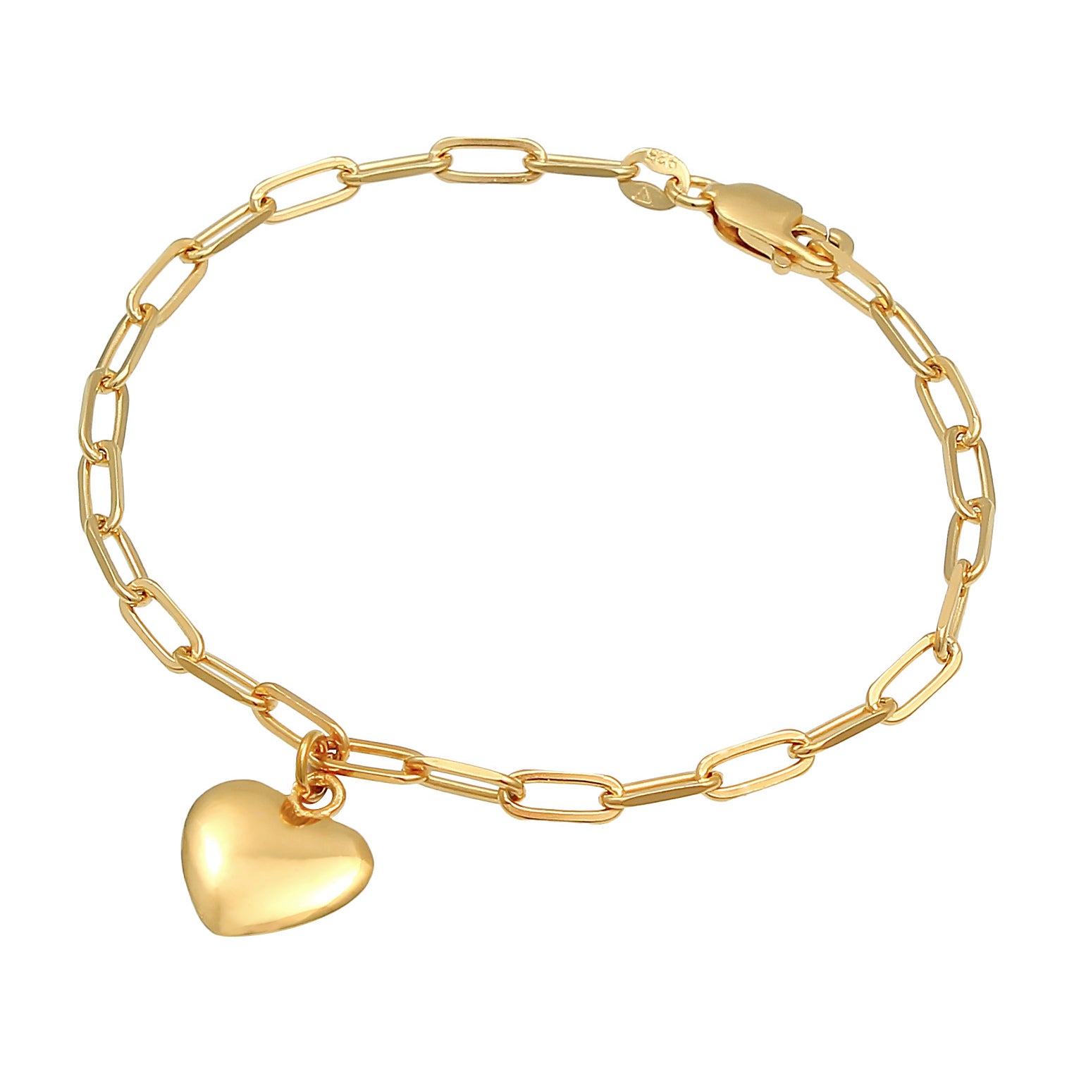 Gold - Elli | Glieder-Armband Herz | 925 Sterling Silber vergoldet