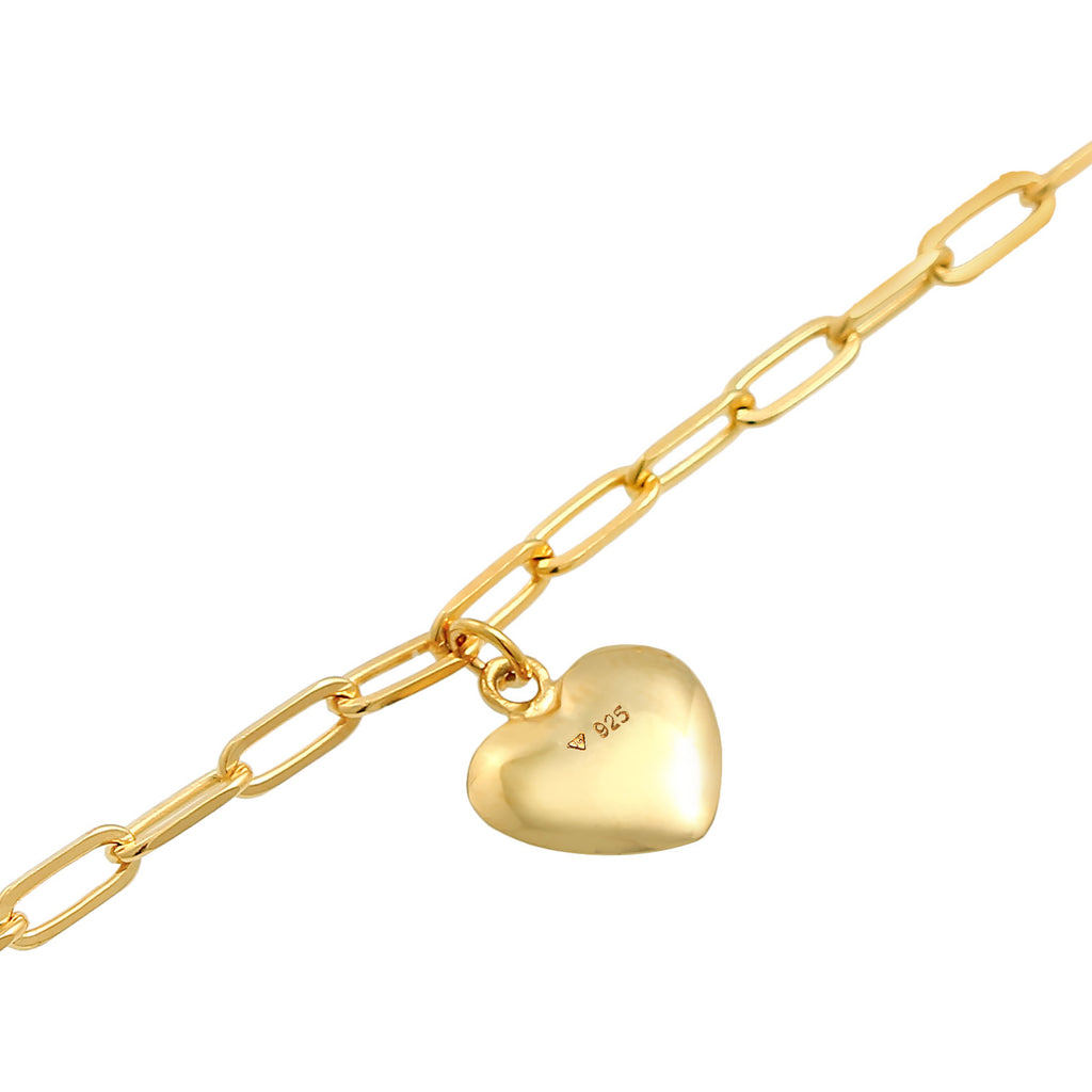 Gold - Elli | Glieder-Armband Herz | 925 Sterling Silber vergoldet