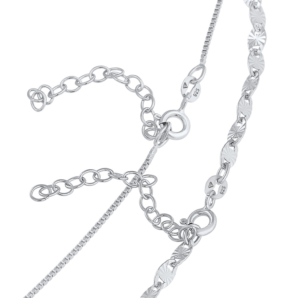 Silber - Elli | Choker 2er Set Vintage | 925er Sterling Silber