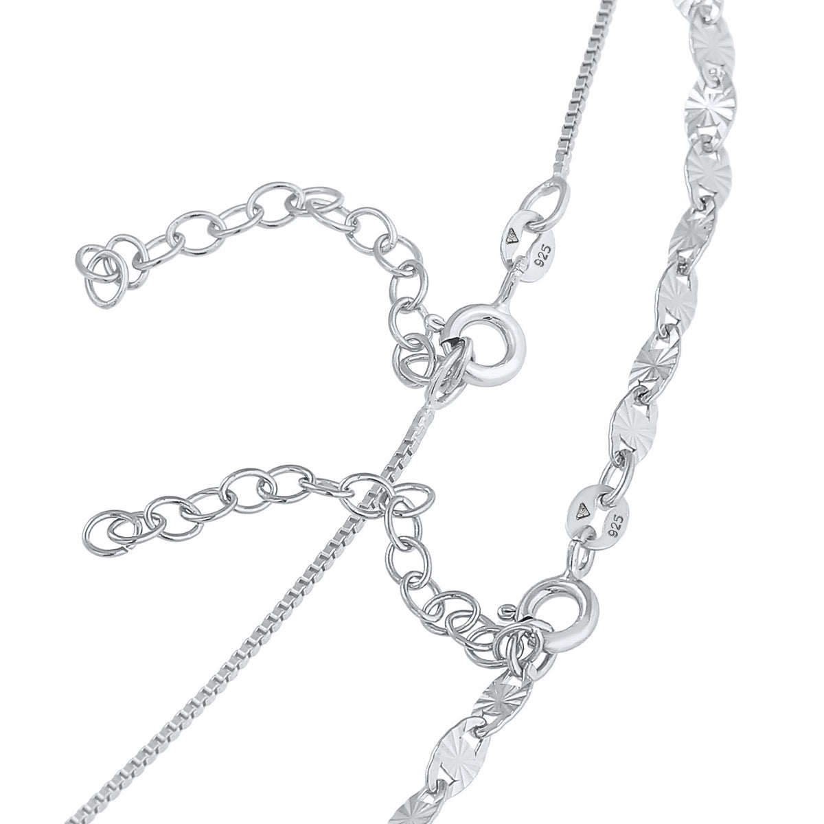 Silber - Elli | Choker 2er Set Vintage | 925er Sterling Silber