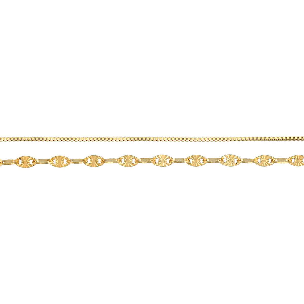Gold - Elli | Vintage Choker 2er Set | 925er Sterling Silber vergoldet