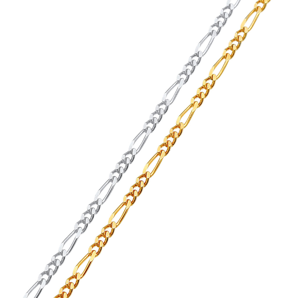 Silber - Elli | Figaro-Armbandset | 925 Sterling Silber vergoldet