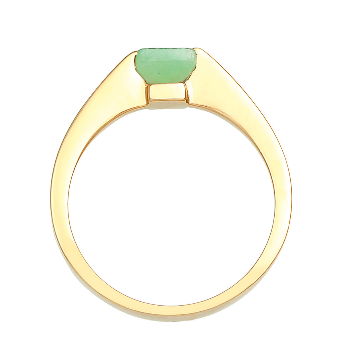 Gold - Elli PREMIUM | Ring | Jade ( Grün ) | 925 Sterling Silber vergoldet
