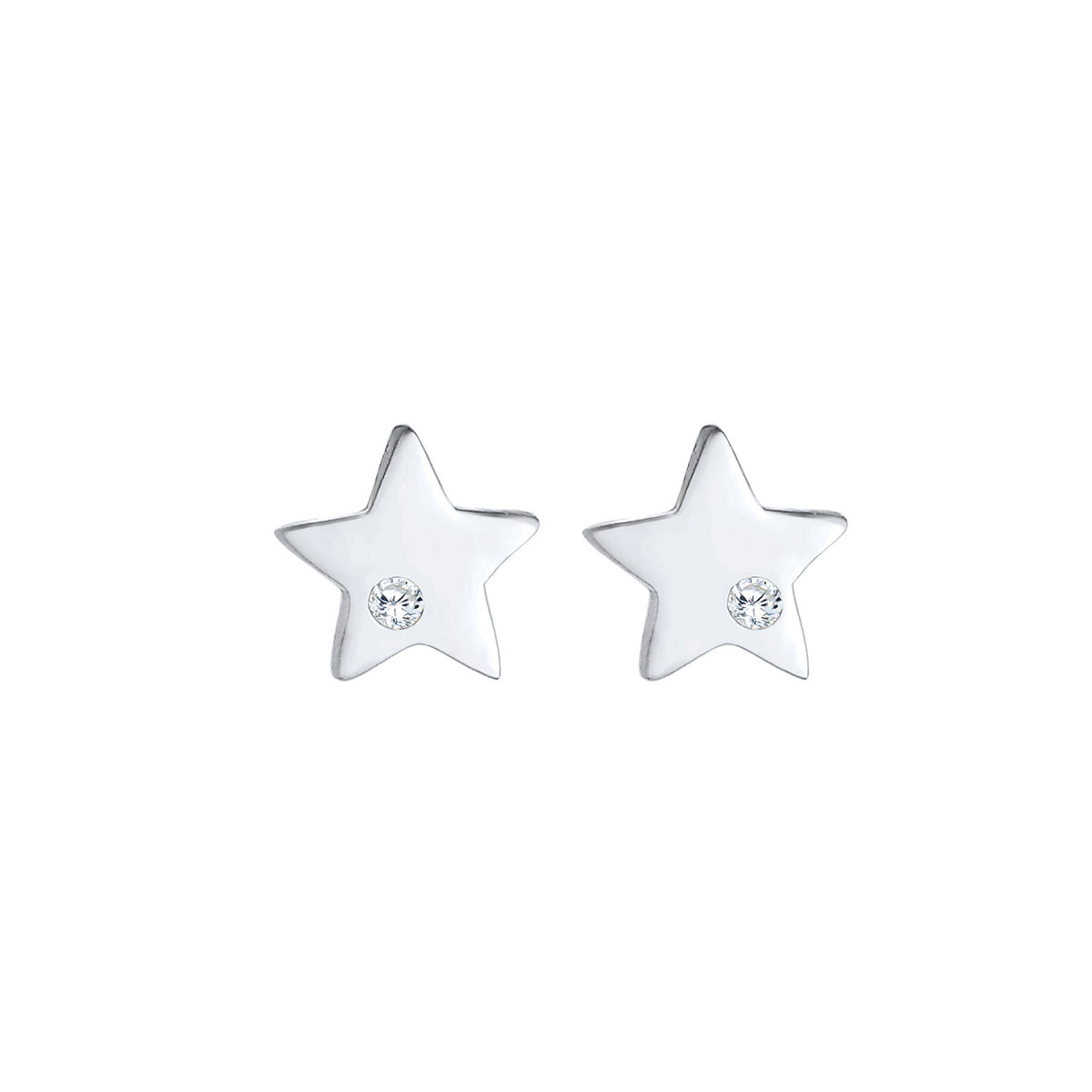 Silber - Elli | Ohrring Astro | Zirkonia ( Weiß ) | 925er Sterling Silber