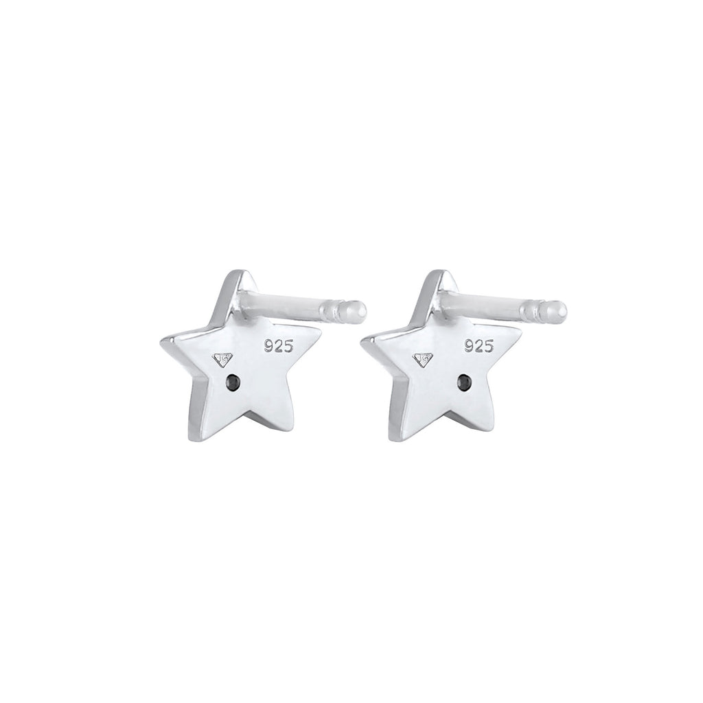 Silber - Elli | Ohrring Astro | Zirkonia ( Weiß ) | 925er Sterling Silber