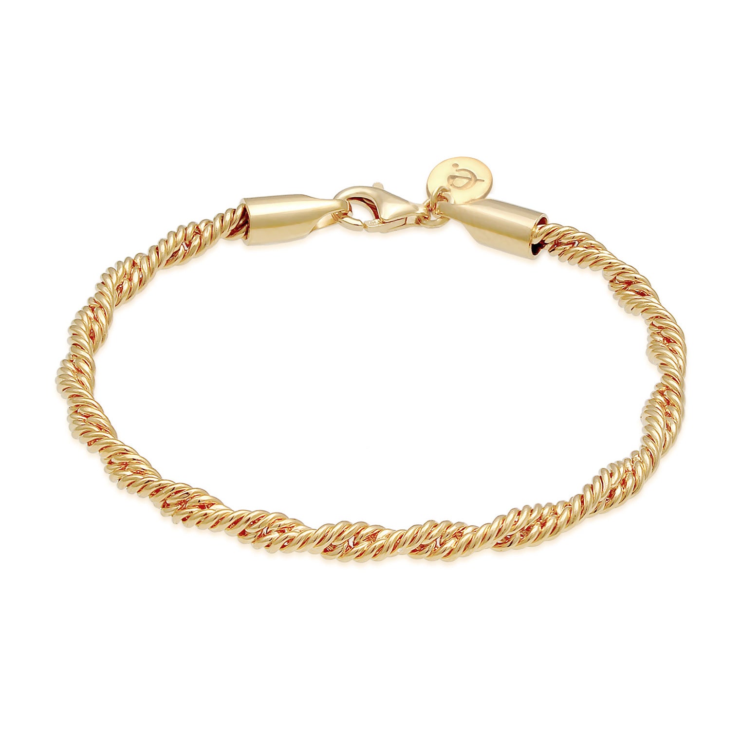 Gold - Elli PREMIUM | Kordel-Armband | 925 Sterling Silber vergoldet