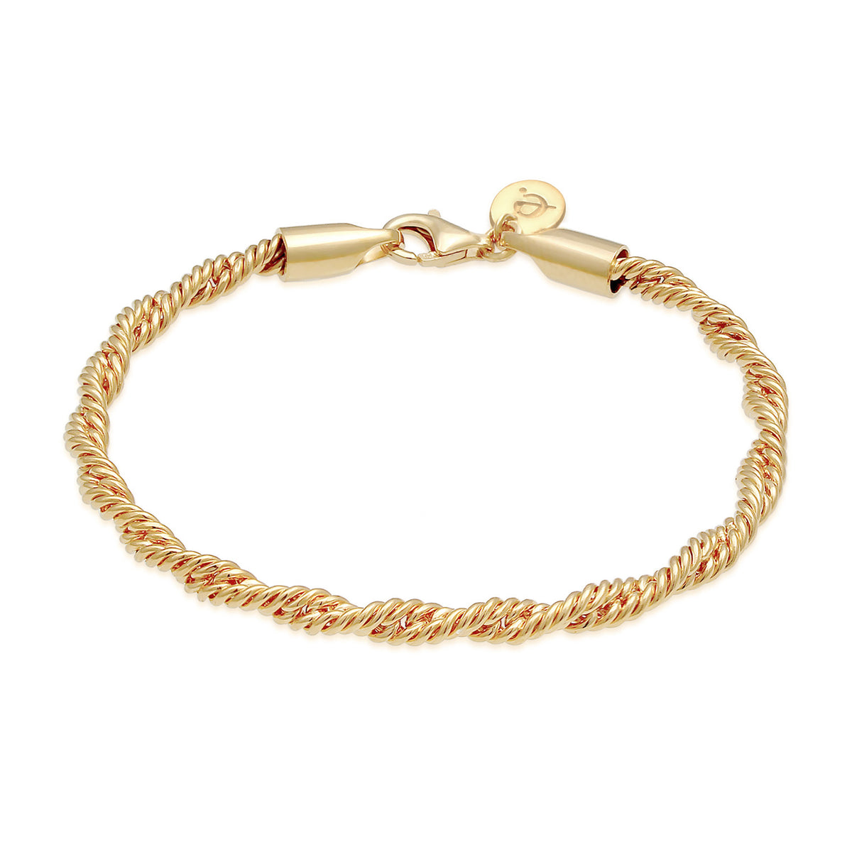 Gold - Elli PREMIUM | Kordel-Armband | 925 Sterling Silber vergoldet