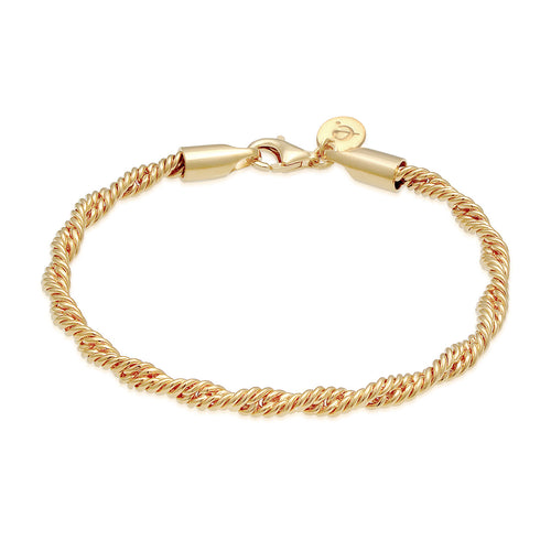 Gold - Elli PREMIUM | Kordel-Armband | 925 Sterling Silber vergoldet