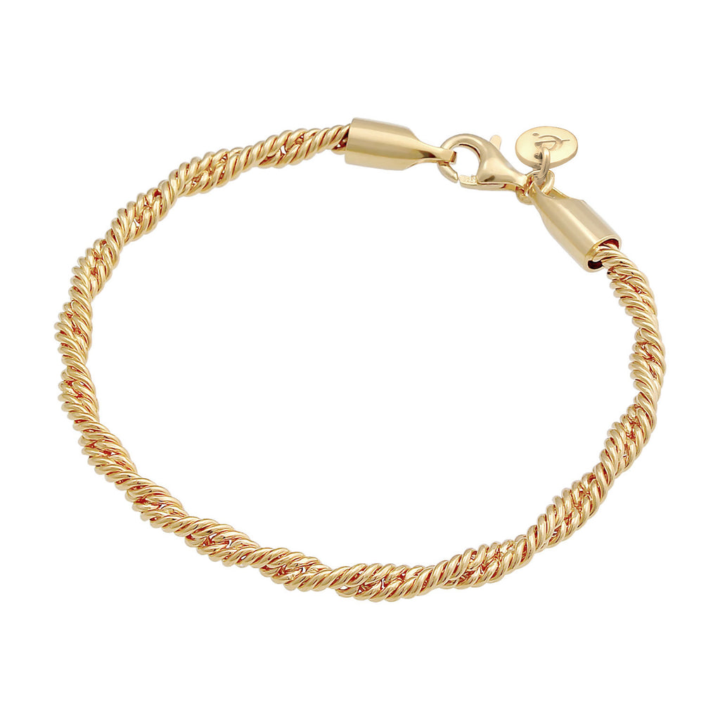 Gold - Elli PREMIUM | Kordel-Armband | 925 Sterling Silber vergoldet