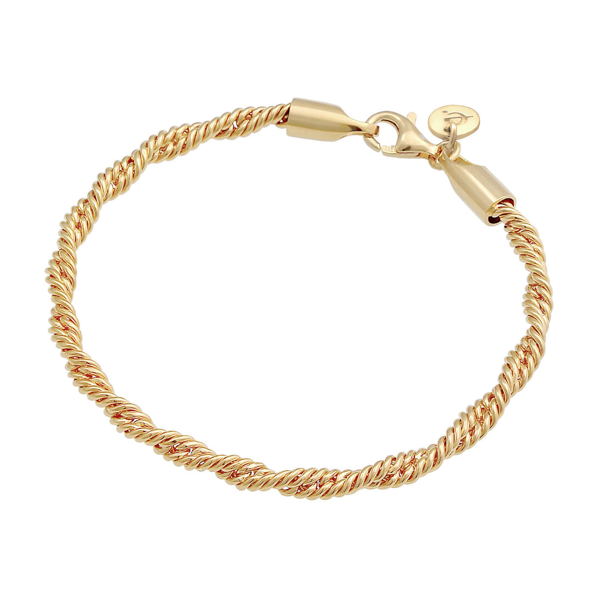 Gold - Elli PREMIUM | Kordel-Armband | 925 Sterling Silber vergoldet