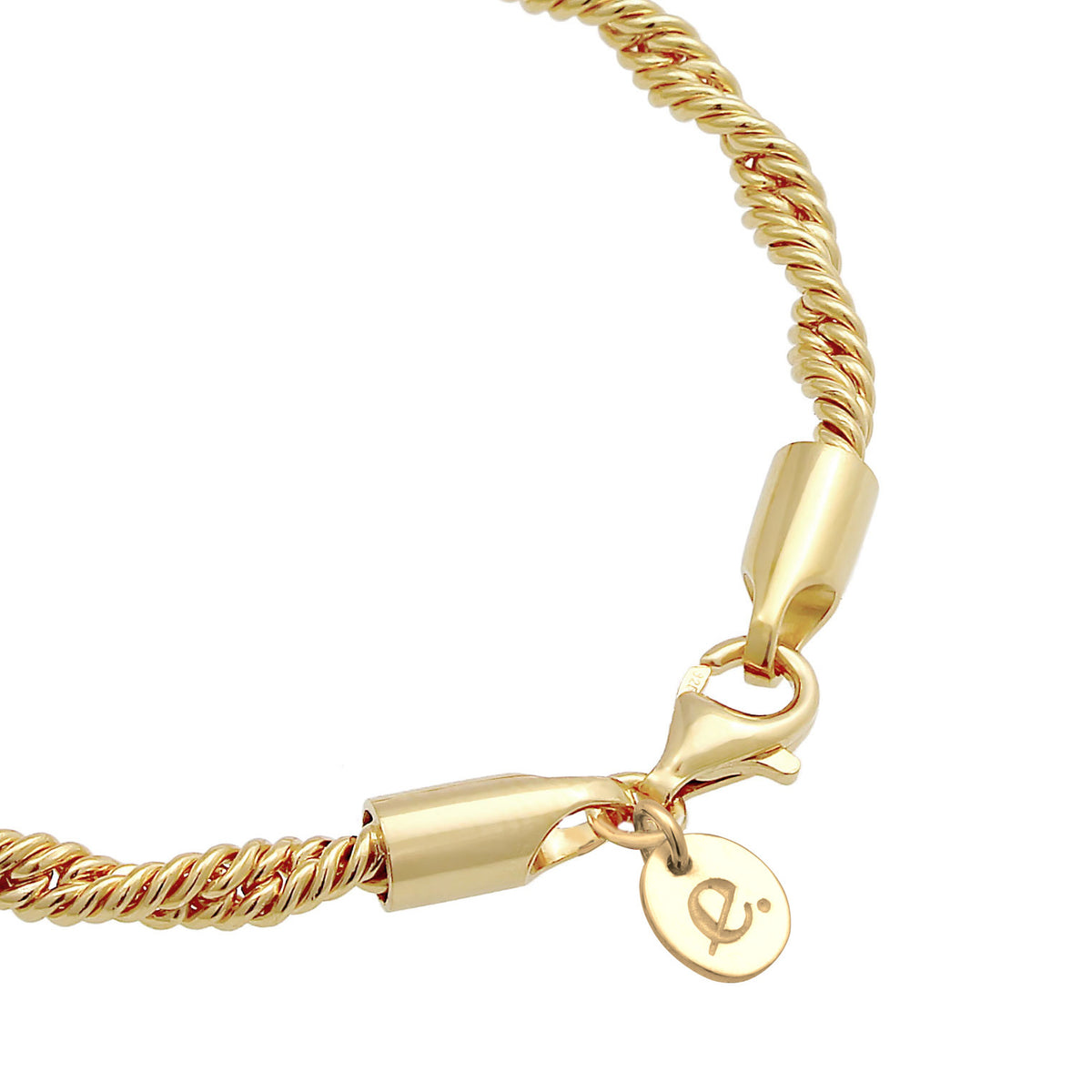 Gold - Elli PREMIUM | Kordel-Armband | 925 Sterling Silber vergoldet
