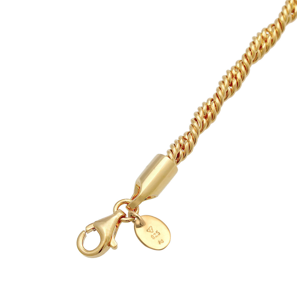 Gold - Elli PREMIUM | Kordel-Armband | 925 Sterling Silber vergoldet