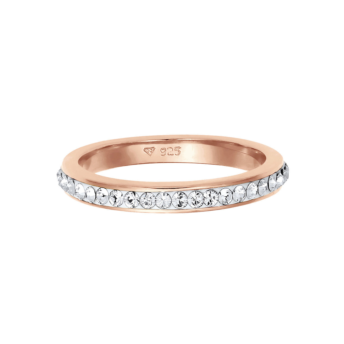 Rosa - Elli | Bandring | Mit Kristallen von Swarovski® (Weiß) | 925 Sterling Silber Rosegold