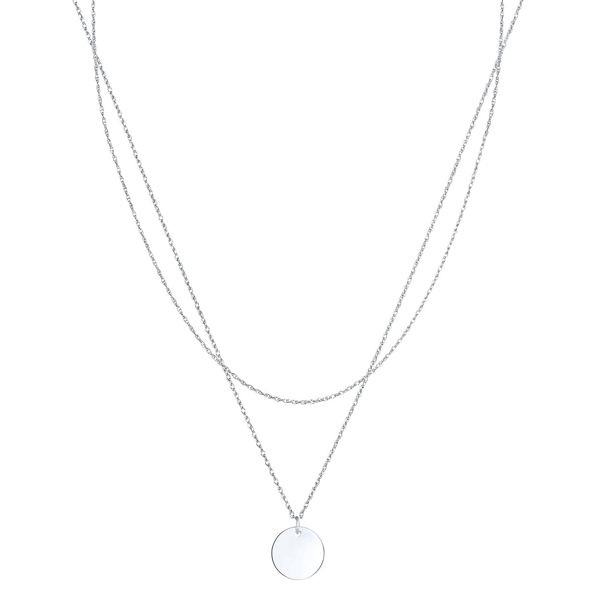 Silber - Elli | Layer-Halskette Kreis | 925er Sterling Silber