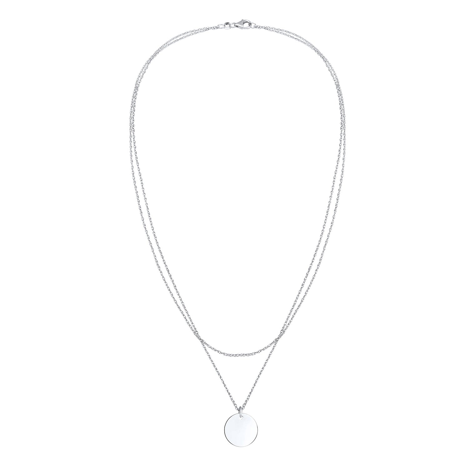 Silber - Elli | Layer-Halskette Kreis | 925er Sterling Silber