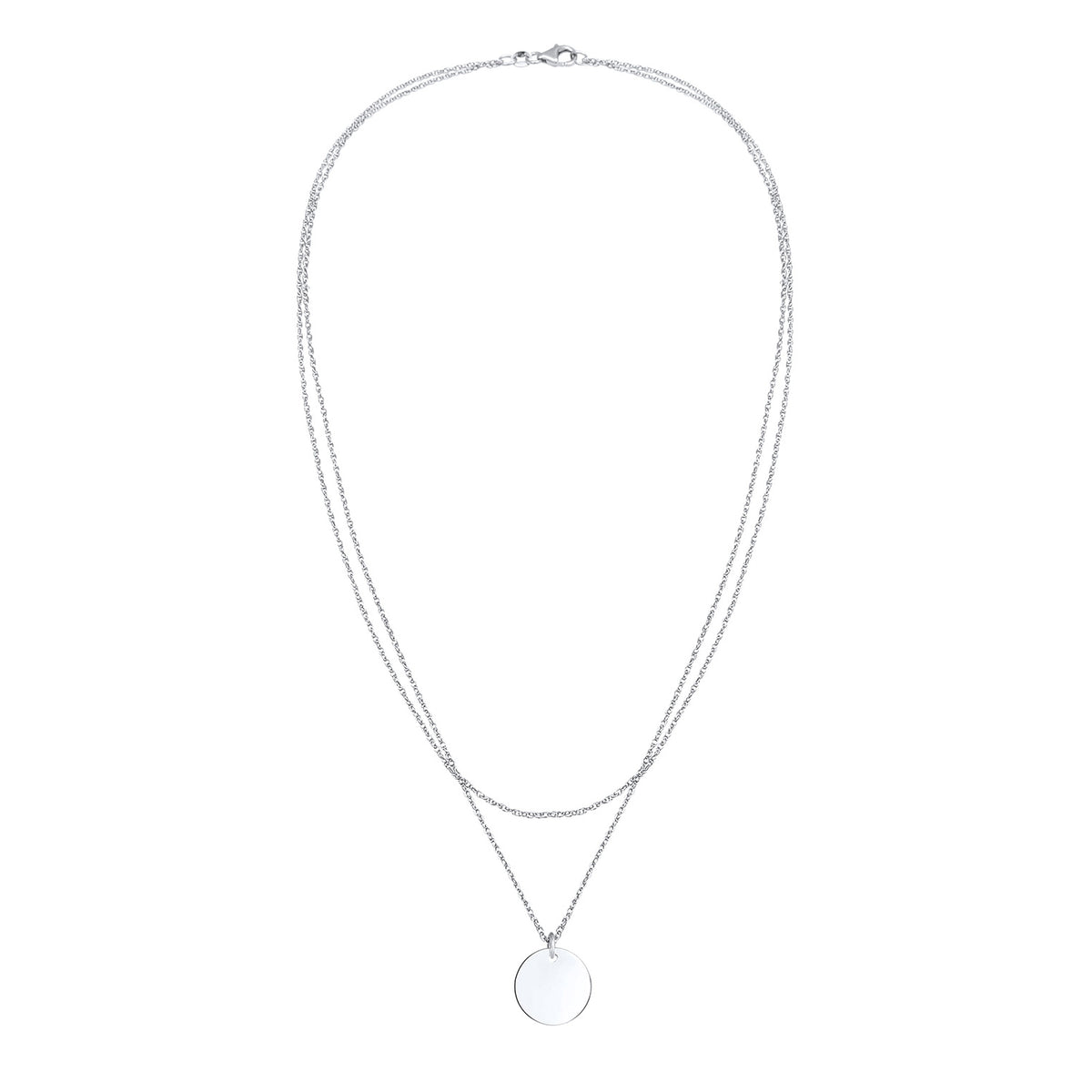 Silber - Elli | Layer-Halskette Kreis | 925er Sterling Silber